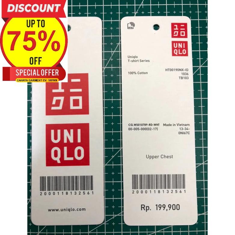 

terlaris uniqlo t-shirt series tag price barcode super tebal super premium co 1x di kirim 600pcs murah
