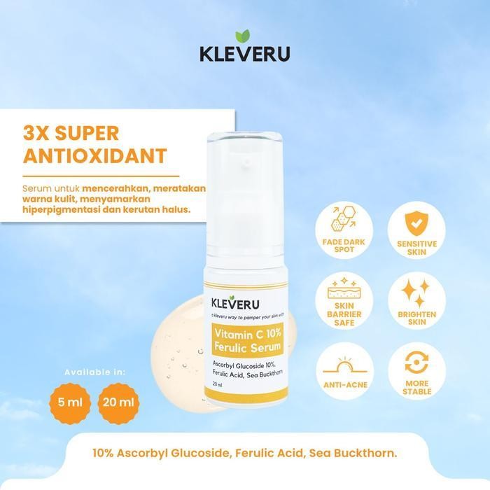 Kleveru Vit C 10% Ferulic Serum Mencerahkan Wajah
