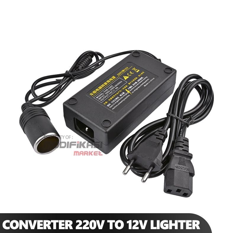 ADAPTOR AC TO DC 12 VOLT LIGHTER SOCKET CONVERTER 220 VOLT KE 12 VOLT
