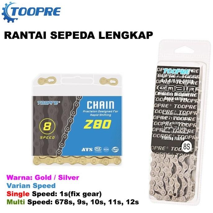 TOOPRE RANTAI SEPEDA LIPAT MTB ROADBIKE FIXIE SPEED 1 SAMPAI 12 SPEED