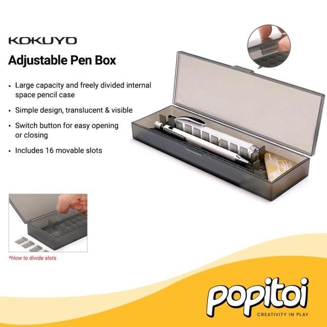 

KOKUYO PP Pencil Case with Adjustable Dividers Kotak Tempat Pensil