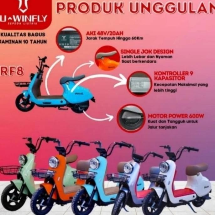 ,,,,,,,] Sepeda listrik uwinfly Red Fish 8 Rf8