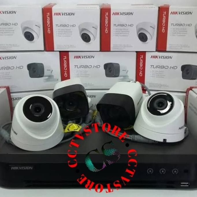 TERSEDIA PAKET CCTV 8 CHANNEL 4 KAMERA 5MP HIKVISION PAKET CCTV 8CH HIKVISION