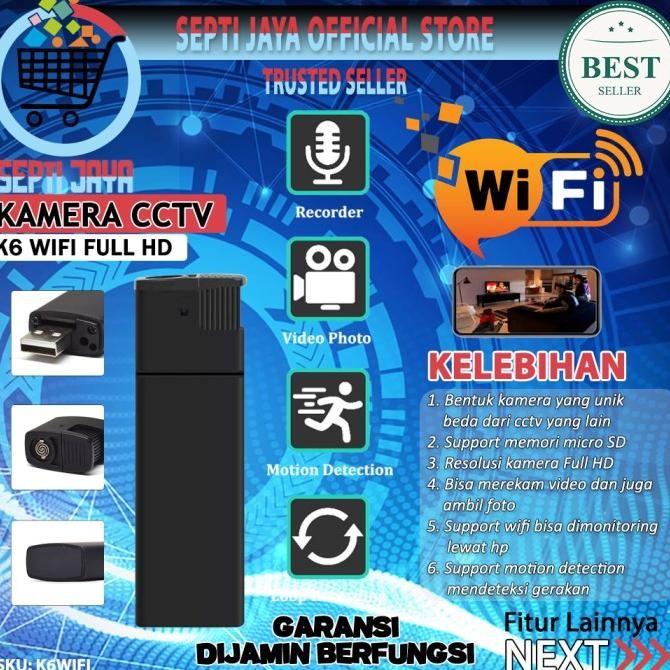 TERSEDIA Spy Cam Kamera Korek Api Elektrik Unik K6 WIFI Hidden Camera Hd 1080P