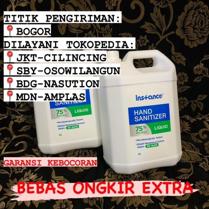 TERBARU - INSTANCE Hand Sanitizer Cair / Liquid / Refill Spray 4 Liter bukan 5 L