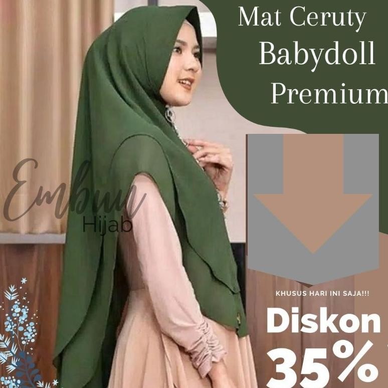 NEW NEW Hijab Jilbab Kerudung Khimar Jumbo 2 Layer Bahan Ceruti Babydoll Premium