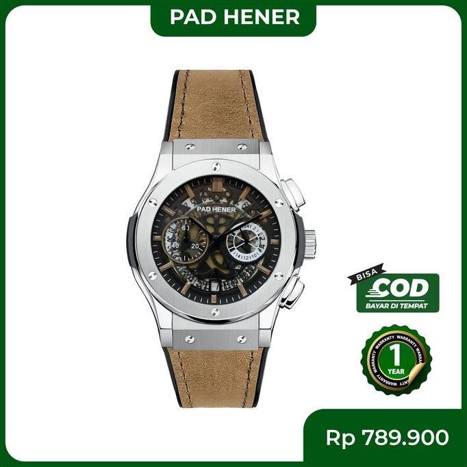 Pad Hener Lexicon Jam Tangan Unisex Analog Original Water Resistant Tali Kulit Keren Luxury Chronogr