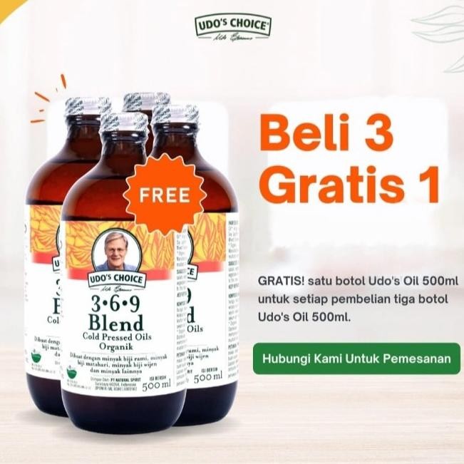 

Baru Paket Udos Oil 500 ml 3 Free 1