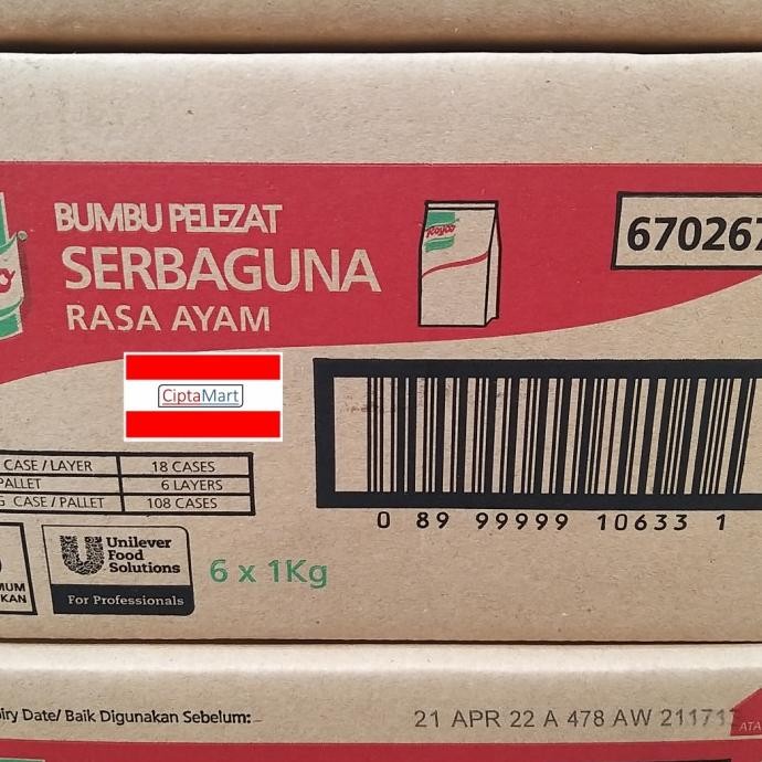 

Terbaru Royco Ayam Bumbu Pelezat Serbaguna 6 x 1 Kg ( 1 dus )
