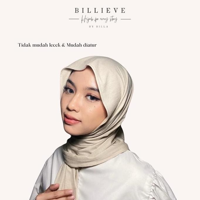 Pashmina Kaos Rayon Billieve Hijab Polos Muslim Kerudung