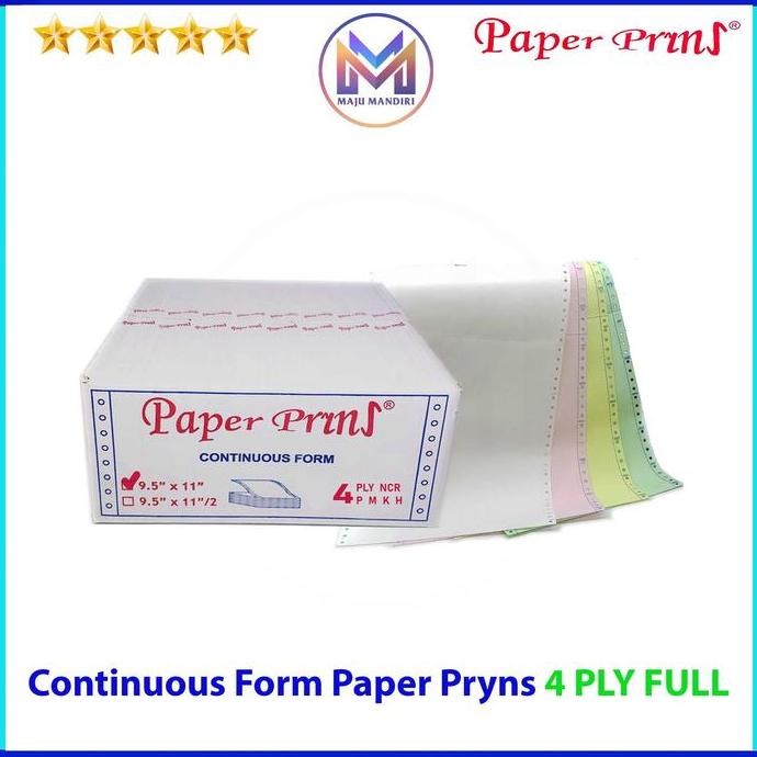 

TERBARU - Kertas Continuous Form 4 Ply Full Paperpryns / Ukuran 9,5x11' (Inch)