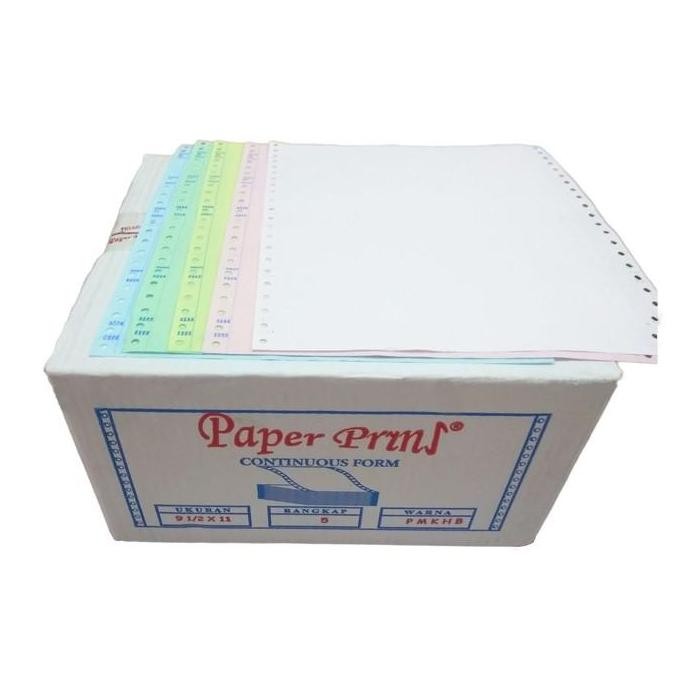 

TERBARU - kertas komputer continuous form 5ply full atau bagi 2 paper prins