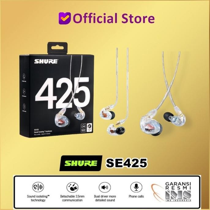 Grosir Shure Se425 Se 425 Se425-Cl Professional Sound Isolating Earphones
