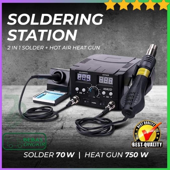 Solder Uap Blower Heat Gun Soldering Station 750 Watt Mypovos 8582D New Stok