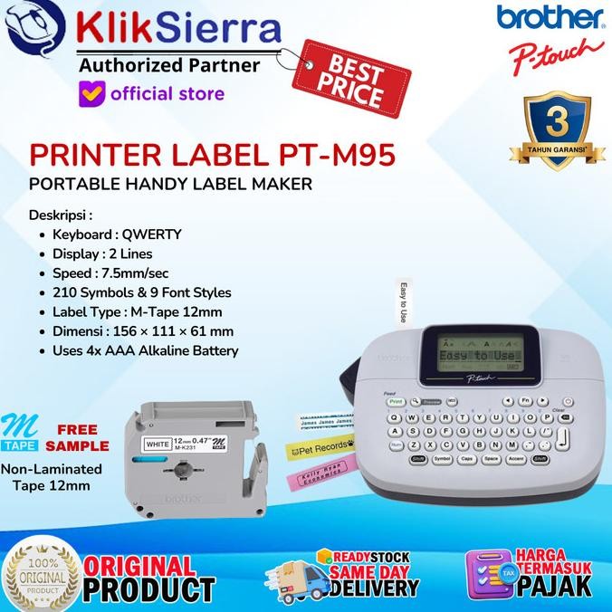 

TERLARIS - BROTHER Label Printer PTouch PT-M95 Portable Handy Label Maker