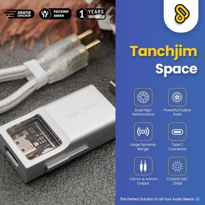 Promo Tanchjim Space Dual Cs43131 3.5Mm+4.4Mm Usb Type-C Portable Dac/Amp