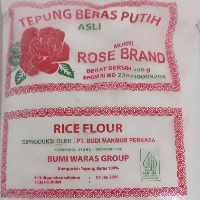 

Terlaris Tepung Beras Rose Brand 500Gr