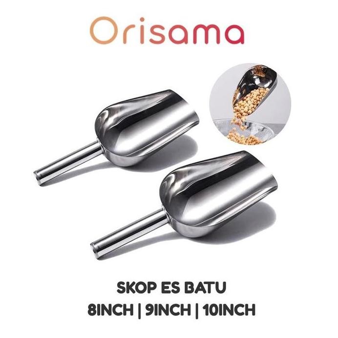 

Terlaris Sendok Skop Es Batu Stainless Tebal /Sekop Tepung /Sekop Beras Stainless 8 Inch 9Inch 10Inch