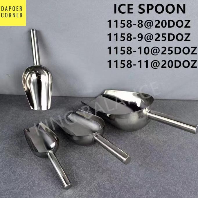 

Terlaris Sendok Scoop Es Batu Ice Stainless Steel/Sekop Stainless/Serok Biji Kopi/Sekop Tepung Beras Centong Serokan
