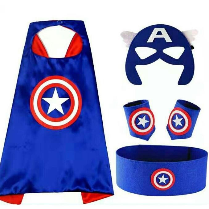 New Aksesoris KAPTEN AMERIKA CAPTAIN AMERICA Jubah Topeng Ban Tangan & Pinggang Cosplay Superhero An