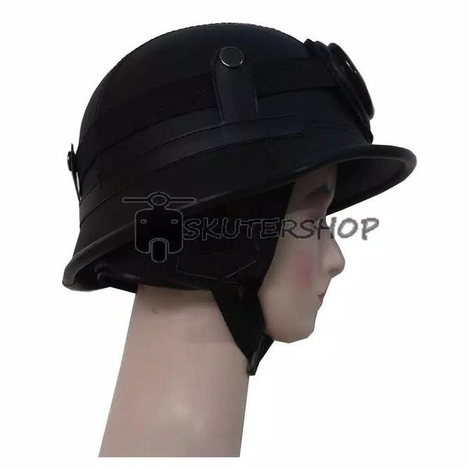 Helm Nazi Perang Kombinasi Kulit Plus Kecamata
