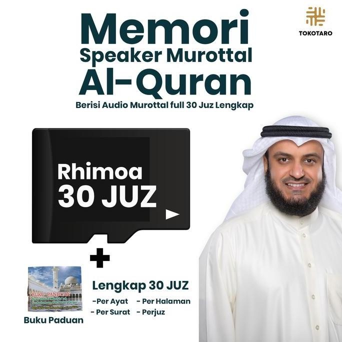 Asli (Memori 16gb+Buku Paduan) Chip Murottal Speaker Alquran PerAyat 30 Juz