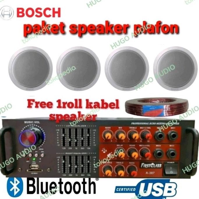 Asli PAKET SPEAKER CEILING BOSCH LHM 0606 ( 4 SPEAKER ) BLUETOOTH USB