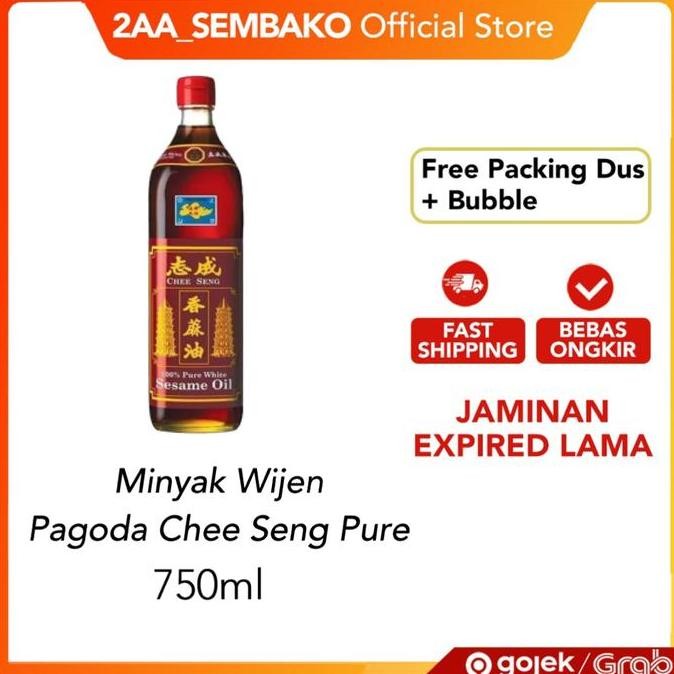 

EXP LAMA MINYAK WIJEN PAGODA CHEE SENG PURE WHITE SESAME OIL SINGAPORE750 ML