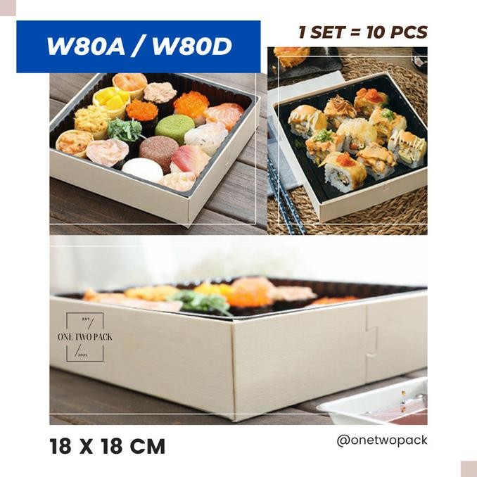 

(10Pcs) Wooden Gift Box 18X18Cm / Sushi Box 23X17Cm Hampers Box Asli