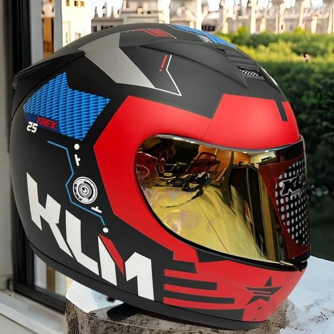 New Helm Klm Full Face Motif Trek  Motorcyclesni Terlaris