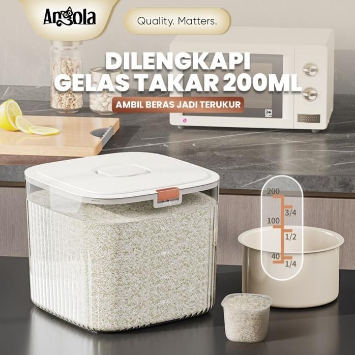 

Terlaris Angola Dispenser Beras Transparan 15Kg Tempat Beras E20 E21Tempat Penyimpanan Tepung / Biji-Bijian Terlaris.