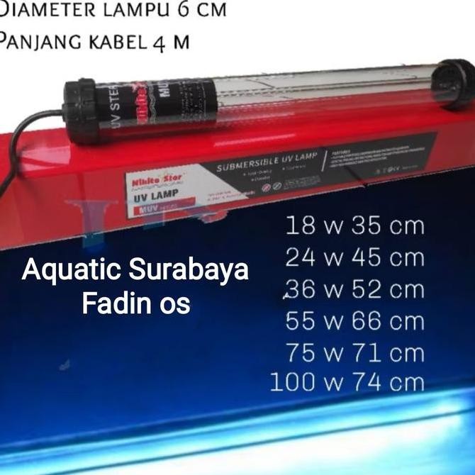 Lampu UV Kolam Lampu UV Sterilisasi Algae 75 Watt UV Kolam Koi