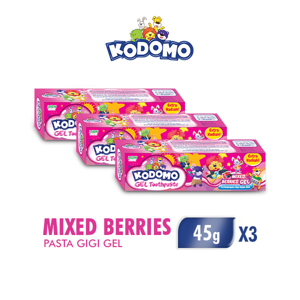 Kodomo Pasta Gigi Gel Mixed Berries Tube 45 gr x3