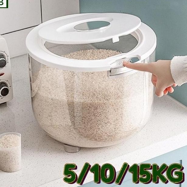 

Terlaris 5/10/15Kg Tempat Beras Kotak Penyimpanan Kacang Tepung Makanan Rice Box Storage / Kotak Penyimpanan Beras Murah