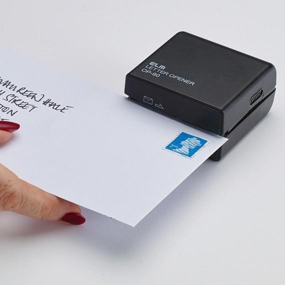 

TERMURAH - ELM Electric Letter Opener Alat pembuka Surat Warna Black and White