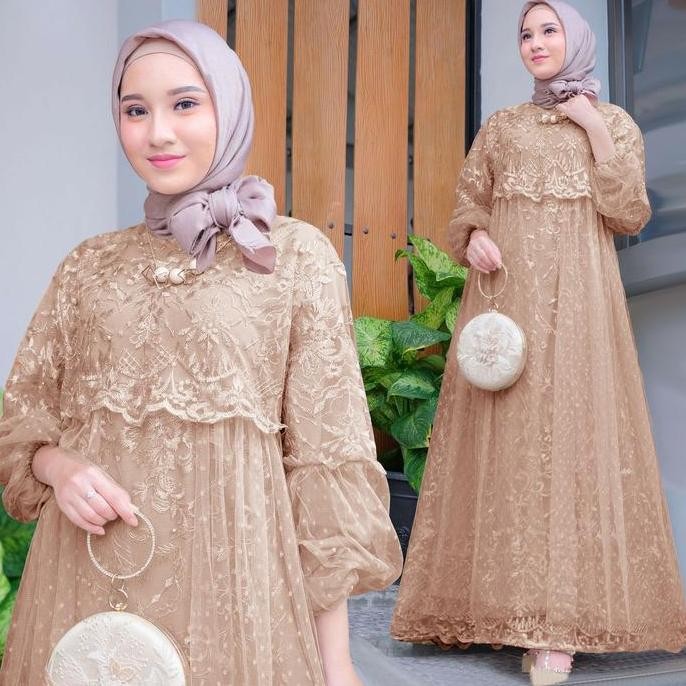 Masita Dress Kebaya Jumbo wanita Muslim model gamis maxi kekinian