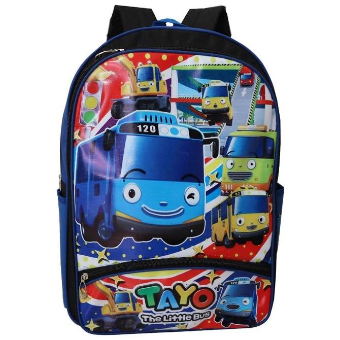ASB Tas Ransel Backpack Anak Laki Laki TK SD Gambar Tayo Biru Murah Bagus