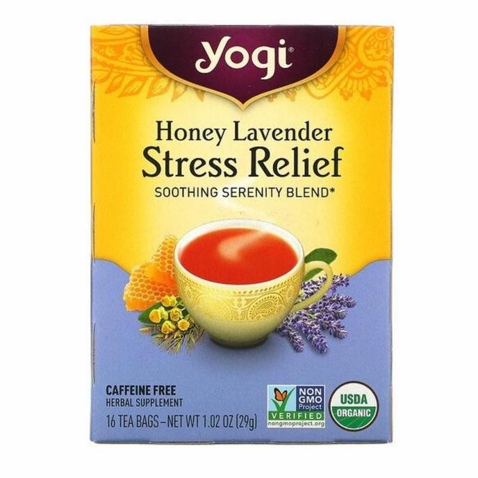 

ready stock Yogi Tea Stress Relief, Honey Lavender, Caffeine Free, 16 Tea Bags