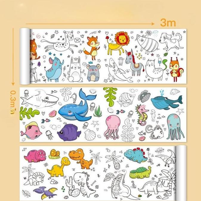 

baru !!! Vinnatsu 3M Roll Kertas Gambar Jumbo/Mewarnai Jumbo Dan Besar /Kertas Bisa Jadi/ Buah Stiker Grafiti Lukisan Gulungan Gambar Mainan