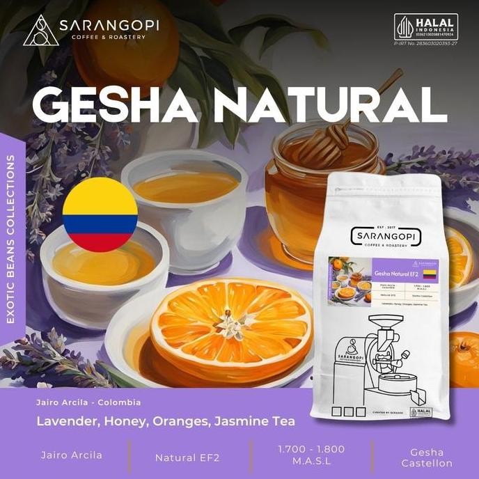 

ready stock Gesha Natural Coffee - Sarangopi Roastery Speciality Exotic Coffee Tin Kopi Gesha