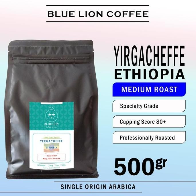 

ready stock Blue Lion Coffee Ethiopia Yirgacheffe 500 gram Kopi Arabica