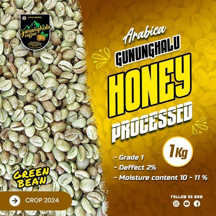 

ready stock Green Bean Arabika - Gunung Halu Coffee - Honey - 1 Kg.