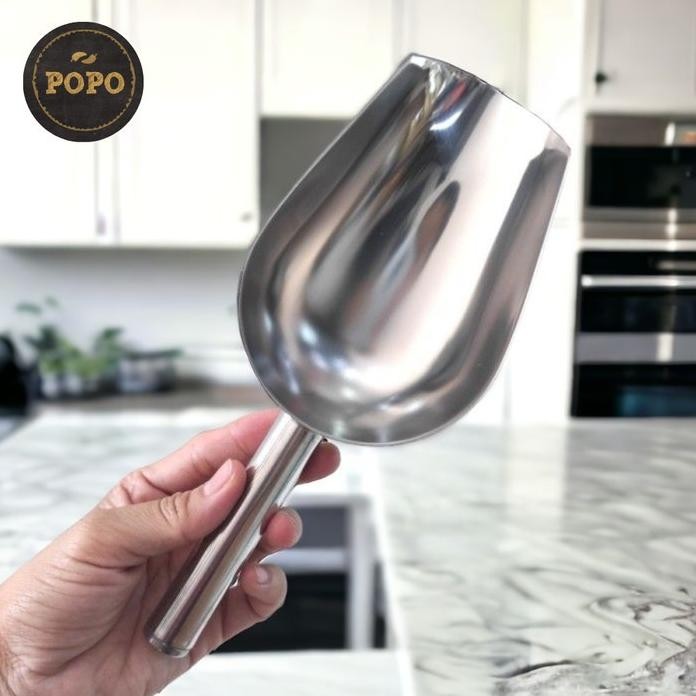 

Terlaris Sn07 Sendok Sekop Stainless Skop Serokan Es Gula Tepung Beras Ice Scoop