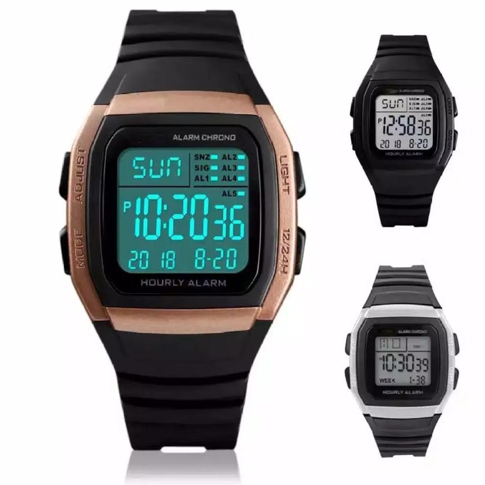 Jam Tangan Pria/Wanita Fashion Korea Sporty Qq-145 Case Kotak Digital