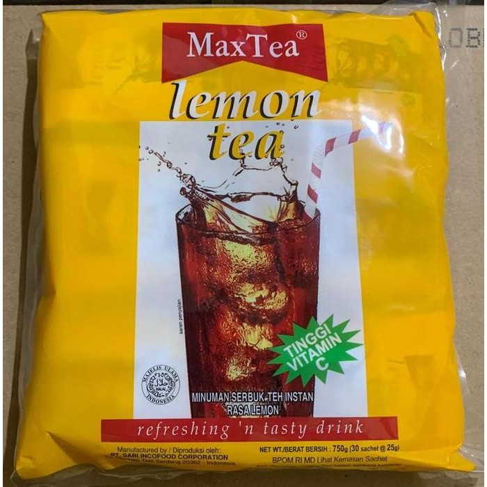 

ready stock Lemon Tea Max Tea 25gr isi 30 Sachets