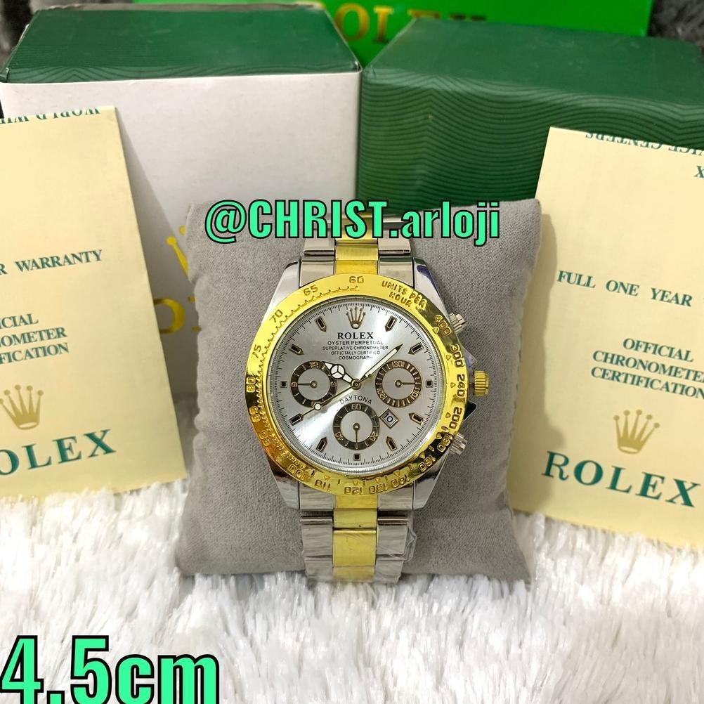 Jam Tangan Couple Rolex Daytona - Tanggal Aktif - Chrono Variasi - Free Fullset Box - 