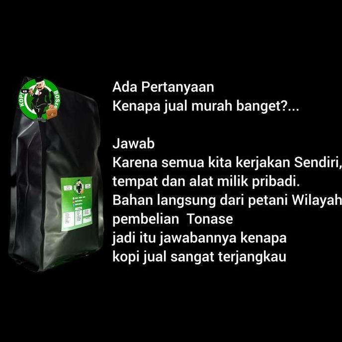 

ready stock Biji Kopi Bubuk Robusta Lanang Biji Tunggal 1kg Pagaralam Premium