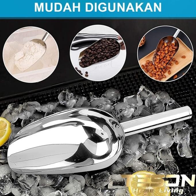 

Terlaris Sendok Sekop Es Batu Stainless Skop Serokan Beras Tepung Ice
