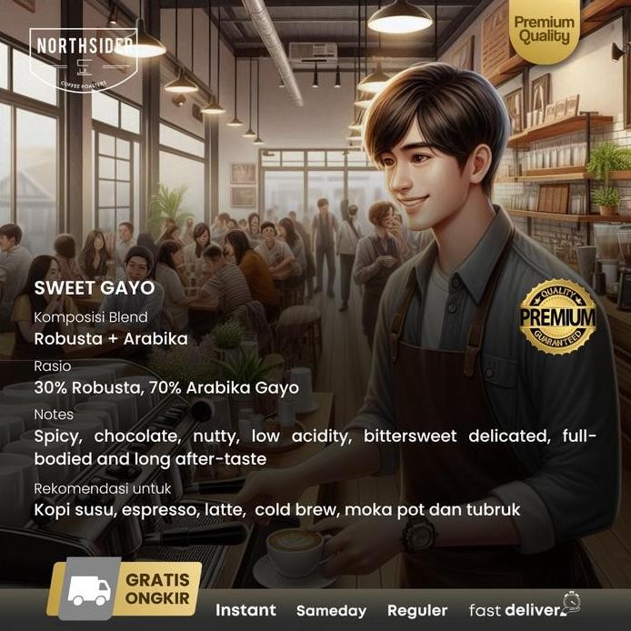 

ready stock Northsider Kopi arabika robusta Sweet Gayo Espresso blend Coffee