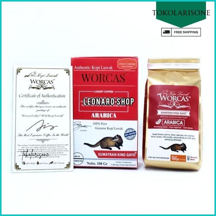 

KOPI LUWAK LIAR WORCAS SUMATRAN KING GAYO BOX BIJI / BUBUK BEAN GROUND
